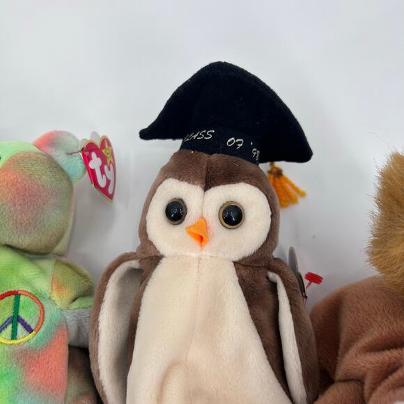TY Beanie Babies Lot of 19 Vintage 1990s–2000s Plush Millennium Bear Owl PVC - Picture 8 of 12